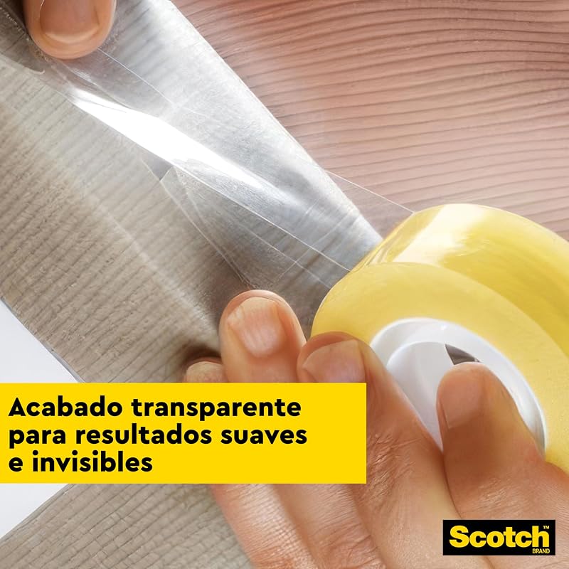 Cinta Adhesiva Transparente - 8 rollos - 19mm x 33m - Cinta Adhesiva para Uso General para el Colegio, el Hogar y la Oficina