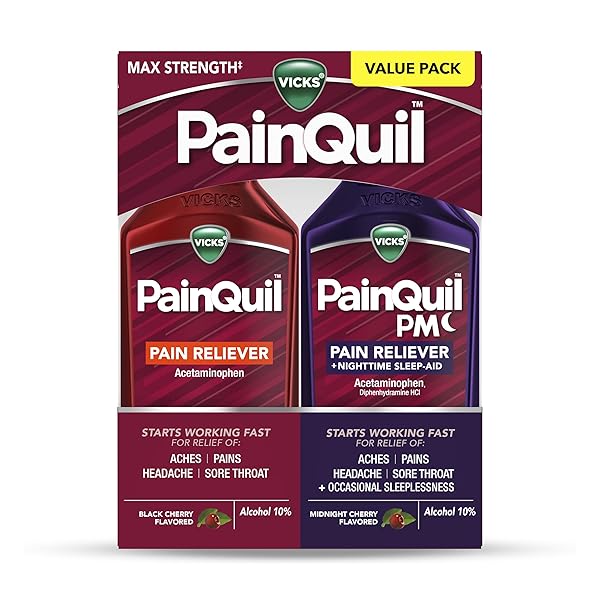 VICKS PAINQUIL & PAINQUIL PM PAIN RELIEF LIQUID, 1000MG ACETAMINOPHEN, 2X12 OZ
