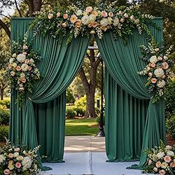 10ftx10ft Blackish Green Polyester Curtain Drapes