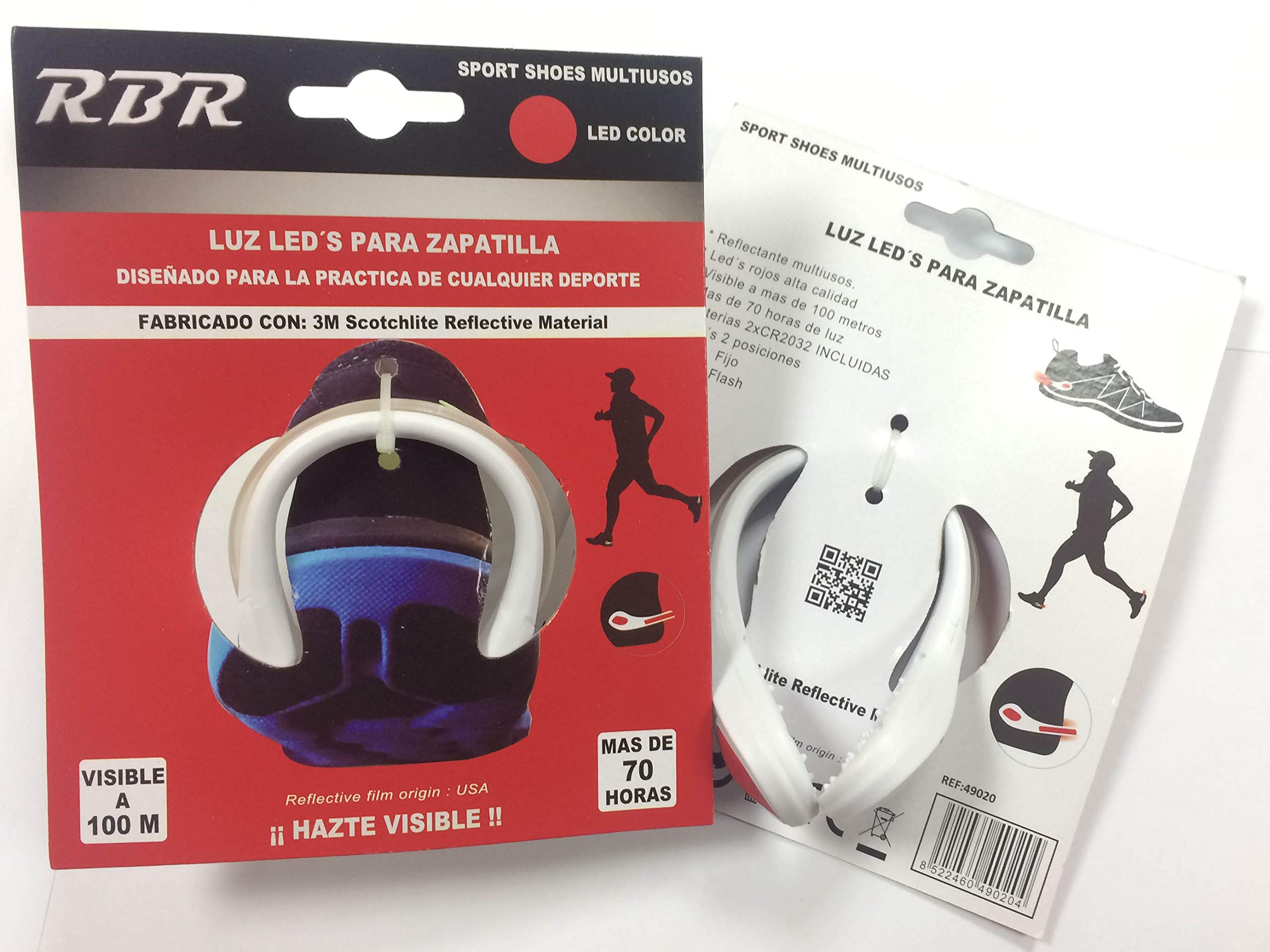 RBR 49020 Reflective 3M Adult Unisex White/Red, One Size