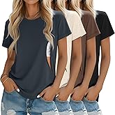 Oakgarden 4 Pack Women's Nursing Breastfeeding Shirts with Zipper Loose Fit Short Sleeve Maternity Top Nursing Clothes