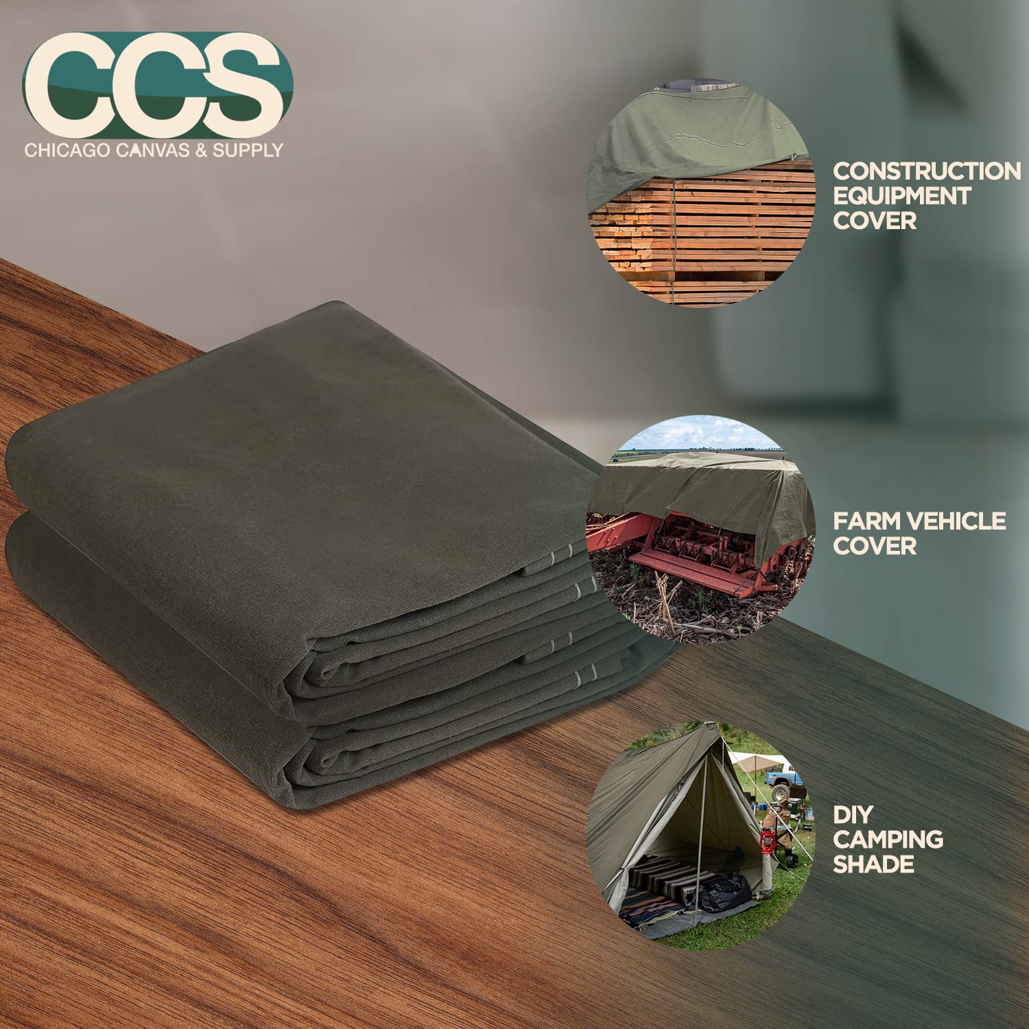 Condition photo showing New/Like New for white canvas tarpaulin - water and mildew resistant (10 feet x 12 feet)