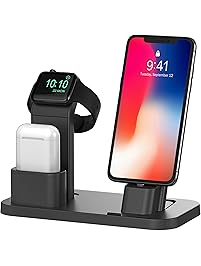 BEACOO Apple Watch Stand, Charging stand Dock Station AirPods Stand Charging Docks Holder, Support Apple Watch NightStand Mode and iPhone X/7/7plus/SE/5s/6S/PLUS with Various Case