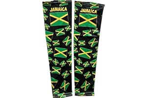 EVERYTHING CROPOVER Caribbean Flag Arm Sleeves for Carnival J'ouvert Basketball Men Women UV Protection Compression | 1 pair