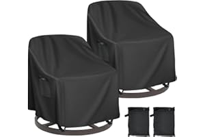 SEPGLITTER 2 Pack Patio Chair Covers, Black Patio Furniture Covers Waterproof, Heavy Duty Outdoor Couch Protector, Lawn Outdo