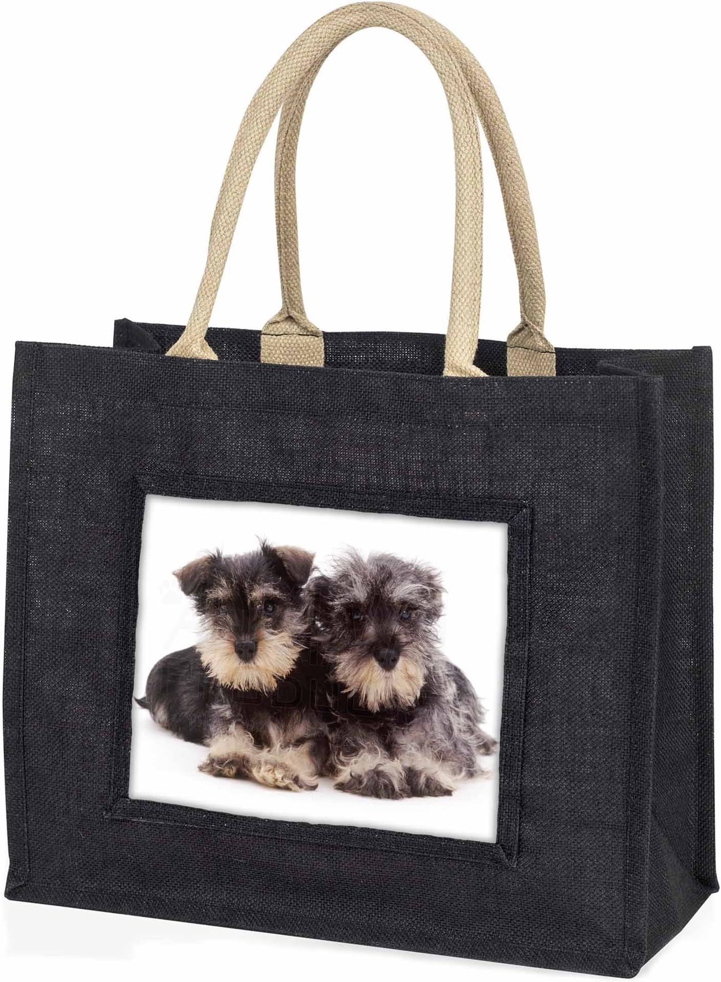 Miniature Schnauzer Dogs Large Jute Shopping Bag - Advanta Group®