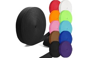 Grosun Cotton Webbing 1 inch 1.5 inch 2 inch Webbing Tote Strap Canvas Straps for Bags, 10 25 50 3.3 Yards Cotton Webbing