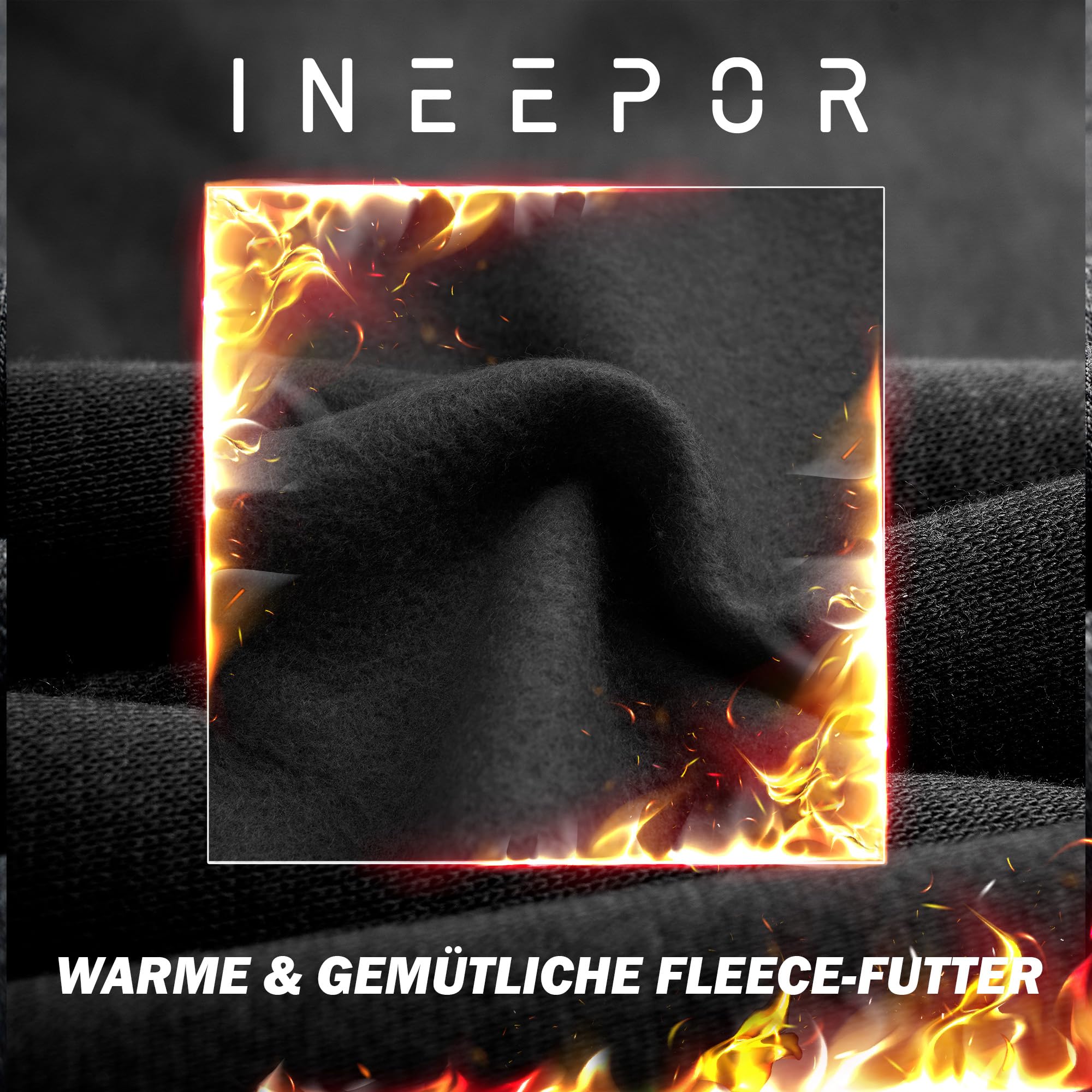 ineepor Jogginghose Herren Baumwolle Weites Bein Thermo Winterhose Warme Trainingshose Gefüttert Fleece Hose Baggy Sweatpants Lang Bootcut Flare Freizeithose XS-5XL 2