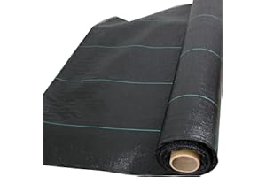 TEXALAN(R) Weed Barrier Landscape Fabric Flat Weave Heavy Duty Black Woven Ground Cover Weed Block Garden Fabric Roll 4.4OZ 3