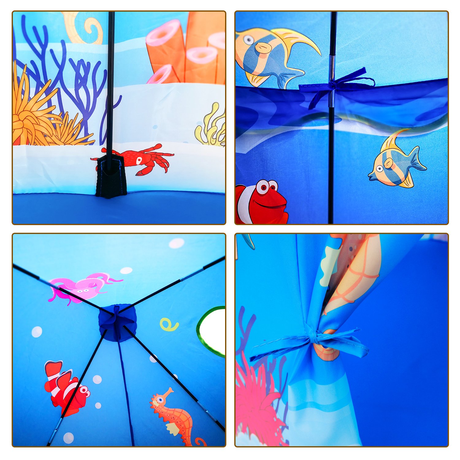 Homfu Play Tent For Kids Mermaid Castle Playhouse For Boys Girls Sea World Pattern Children Tent