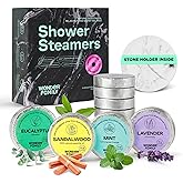 Aromatherapy Shower Steamers Gift Set – Mint, Eucalyptus, Sandalwood, Lavender – Essential Oil Vapor Shower Tablets, Individually Wrapped Melts, Spa Presents for Women & Men - Valentines Day Gifts