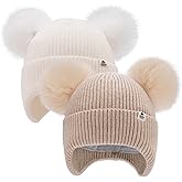 FURTALK Baby Toddler Winter Hat Pom Pom Beanie Girls Boys with Fleece Lined Kids Warm Cap