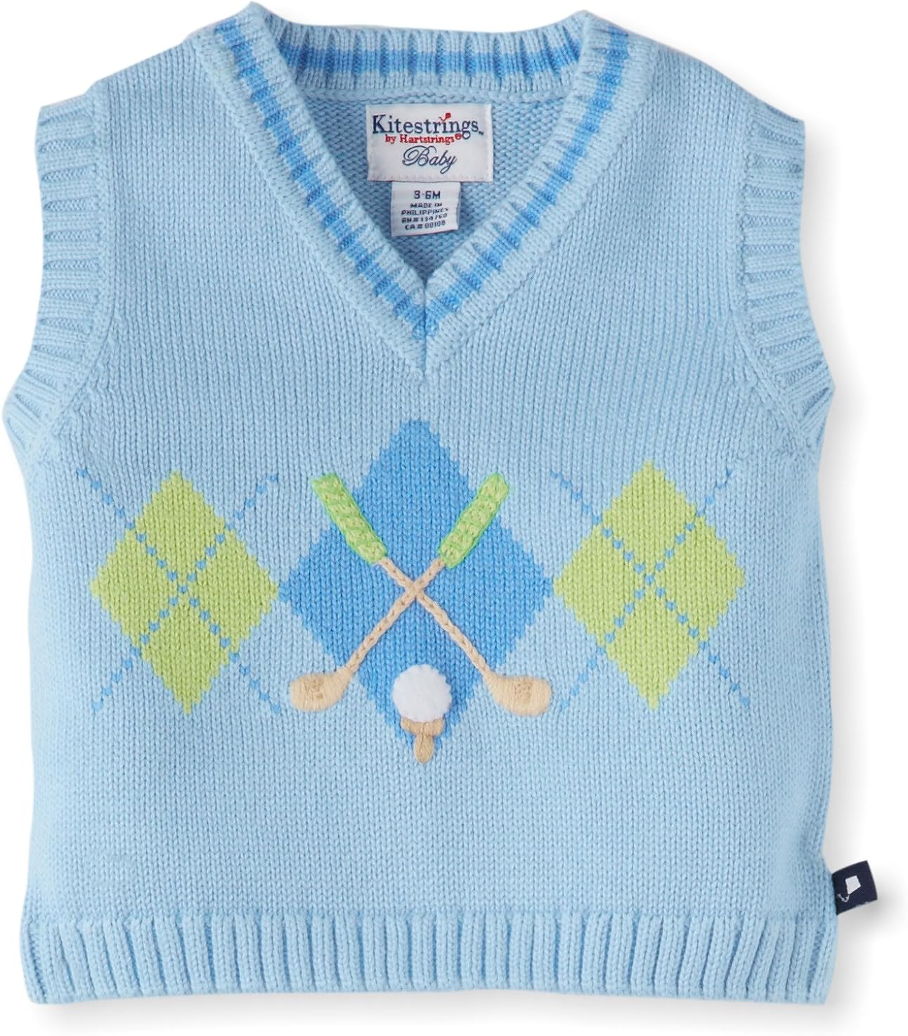 Kitestrings BabyBoys Newborn Argyle Sweater Vest, Sky