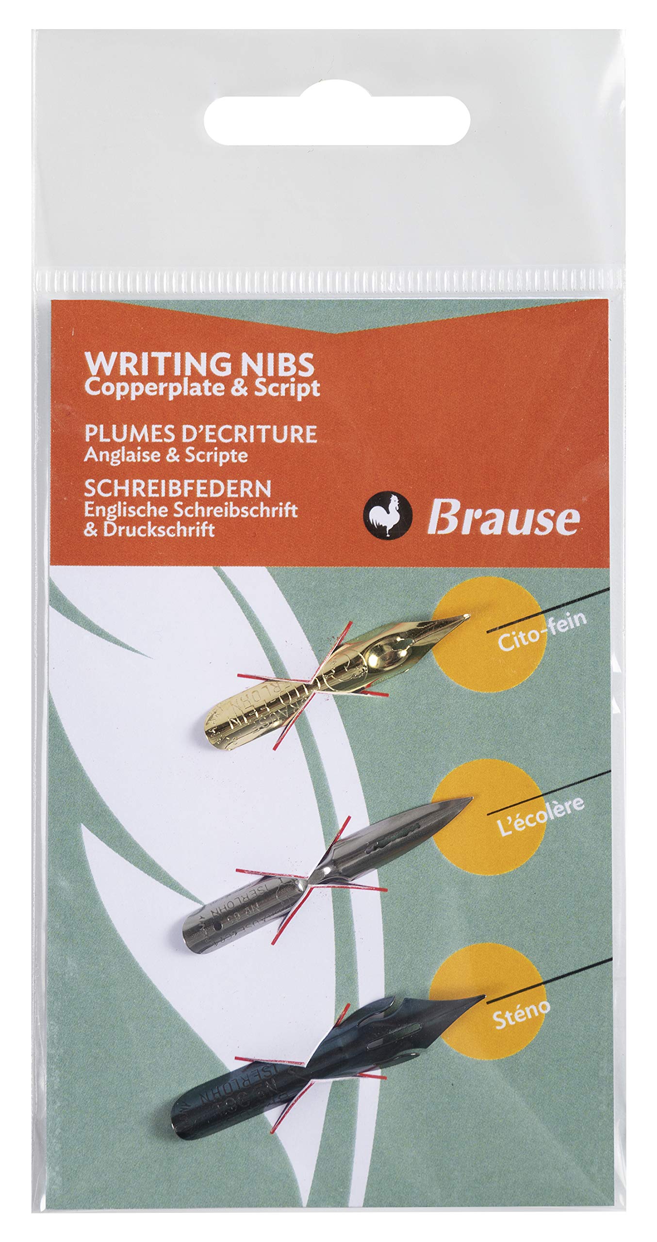 Brause 16501B - Set of 3 - writing series nibs - (Cito fein, l'écolière and Sténo) - Creative Tools - Drawing - Calligraphy - Lettering - Arts and Crafts — image 1