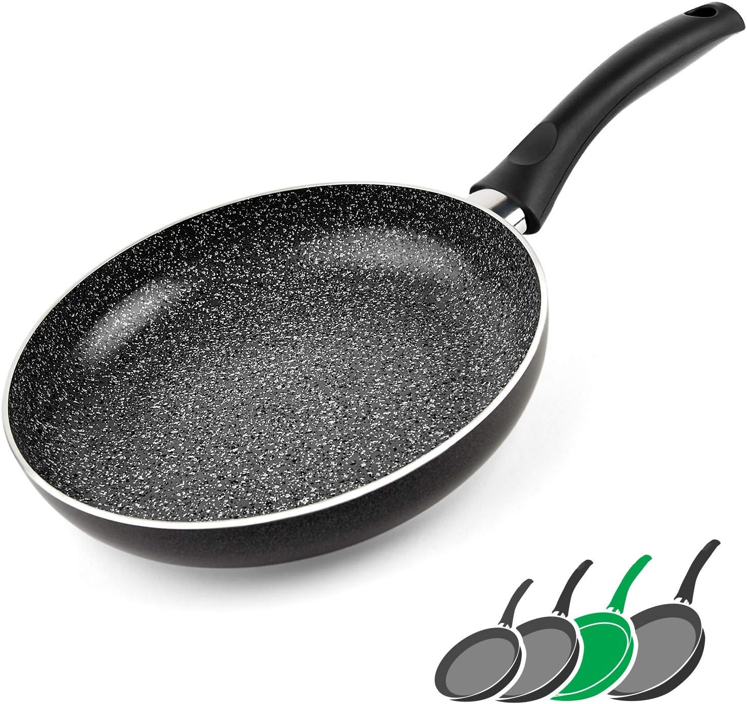GadHome Classic 26cm Antihaft Bratpfanne, Schwarz | Pfanne Induktion | Aluminiumpfanne mit Ergonomischem Griff | PFOA Frei für Gesundes Kochen | Spülmaschinenfest