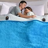 Bearhug Heated Blanket Queen Size 84" × 90", Dual Controller Electric Blanket, Velvet & Sherpa Heating Blanket, 10-Heating Level & 0.5-12H Auto Off, Over-Heat Protect, ETL, Machine Washable-Teal