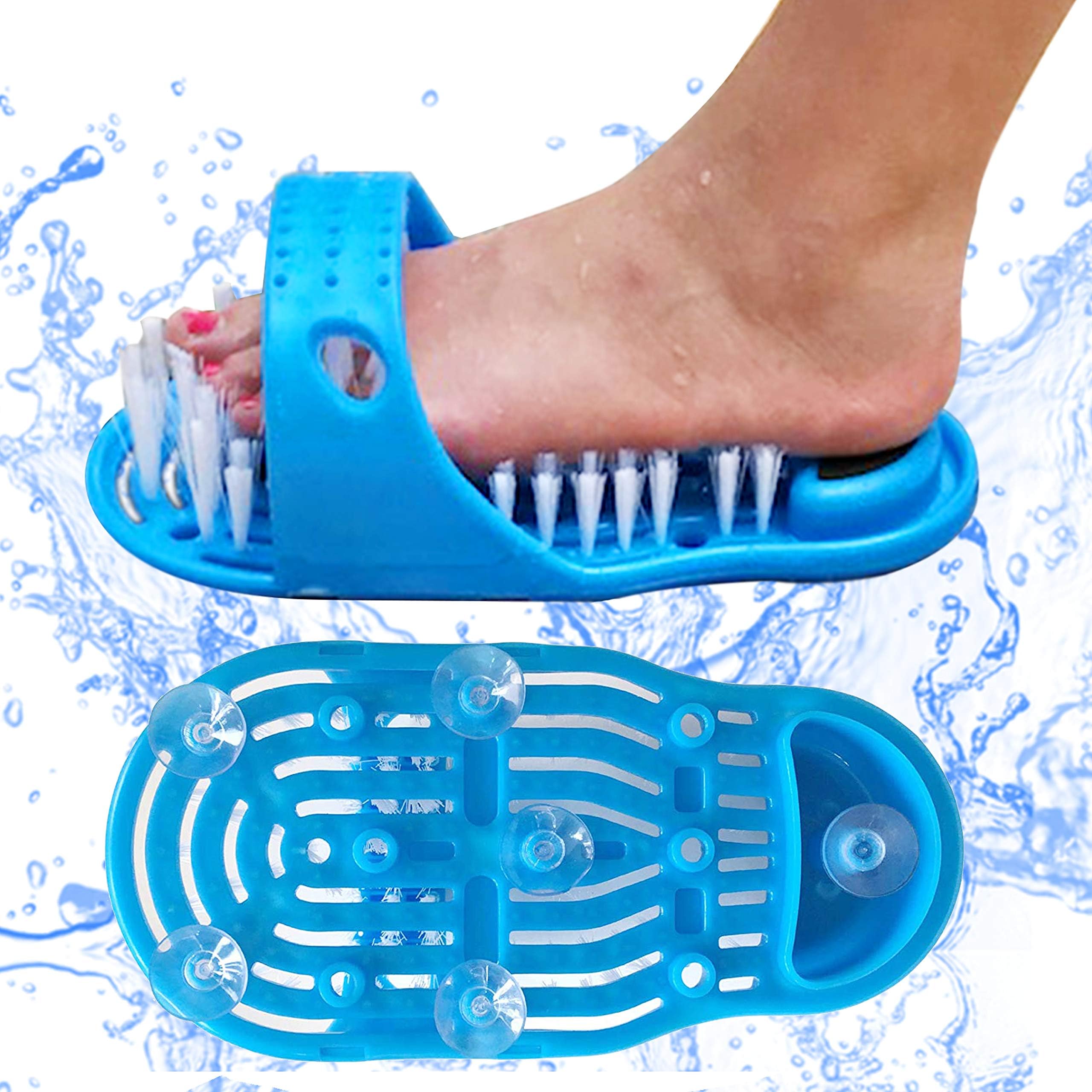 Cleaning Brush, Exfoliating Slipper Brush for Shower Bath and Spa, Durable with Super Strong Suction and Pumice Stone