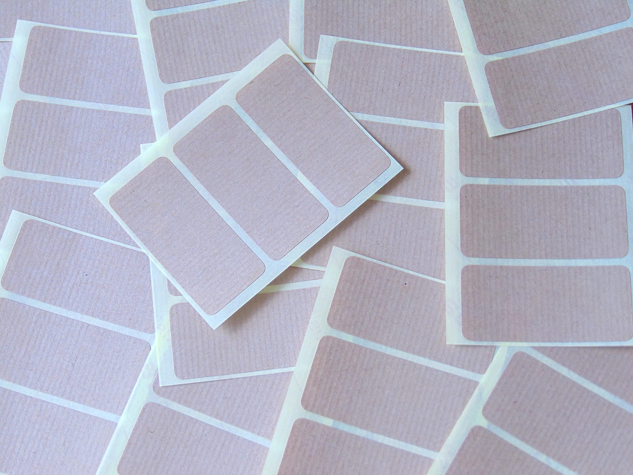 65x30mm Rectangular Colour Code Stickers - Packs of 45 Coloured Rectangle Sticky Labels - 30 Colours Available (Light Brown Kraft)