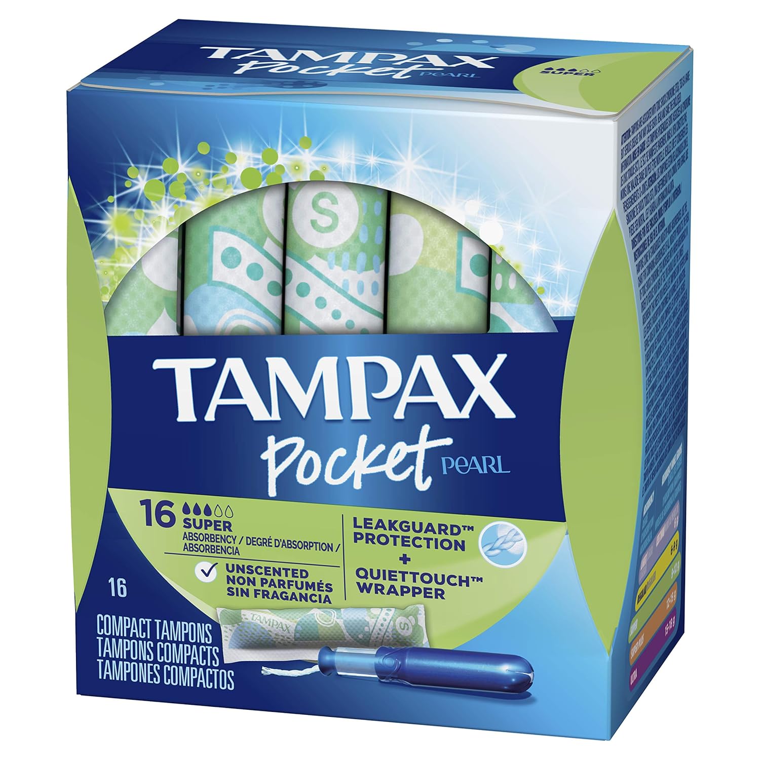 Tampax Pocket Pearl Tampons Super Absorbency with