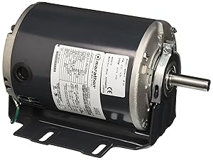 Marathon B100 56 Frame Open Drip Proof 56S17D2064 Belt Drive Motor, 1/2 hp, 1725 RPM, 115/230 VAC, 1 Split Phase, 1 Speed, Ball Bearing, Resilient Ring Mount
