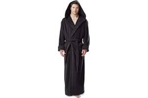 Arus Men's Hood'n Full Ankle Length Hooded Turkish Cotton Bathrobe