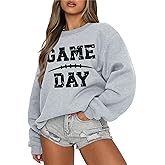 KIDDAD Game Day Sweatshirt Women Football Mom Sweatshirts Football Season Graphic Shirt Fall Casual Pullover Top