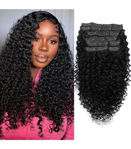 Amazon.com : Cecycocy 3C 4A Kinky Curly Clip in Hair Extensions
