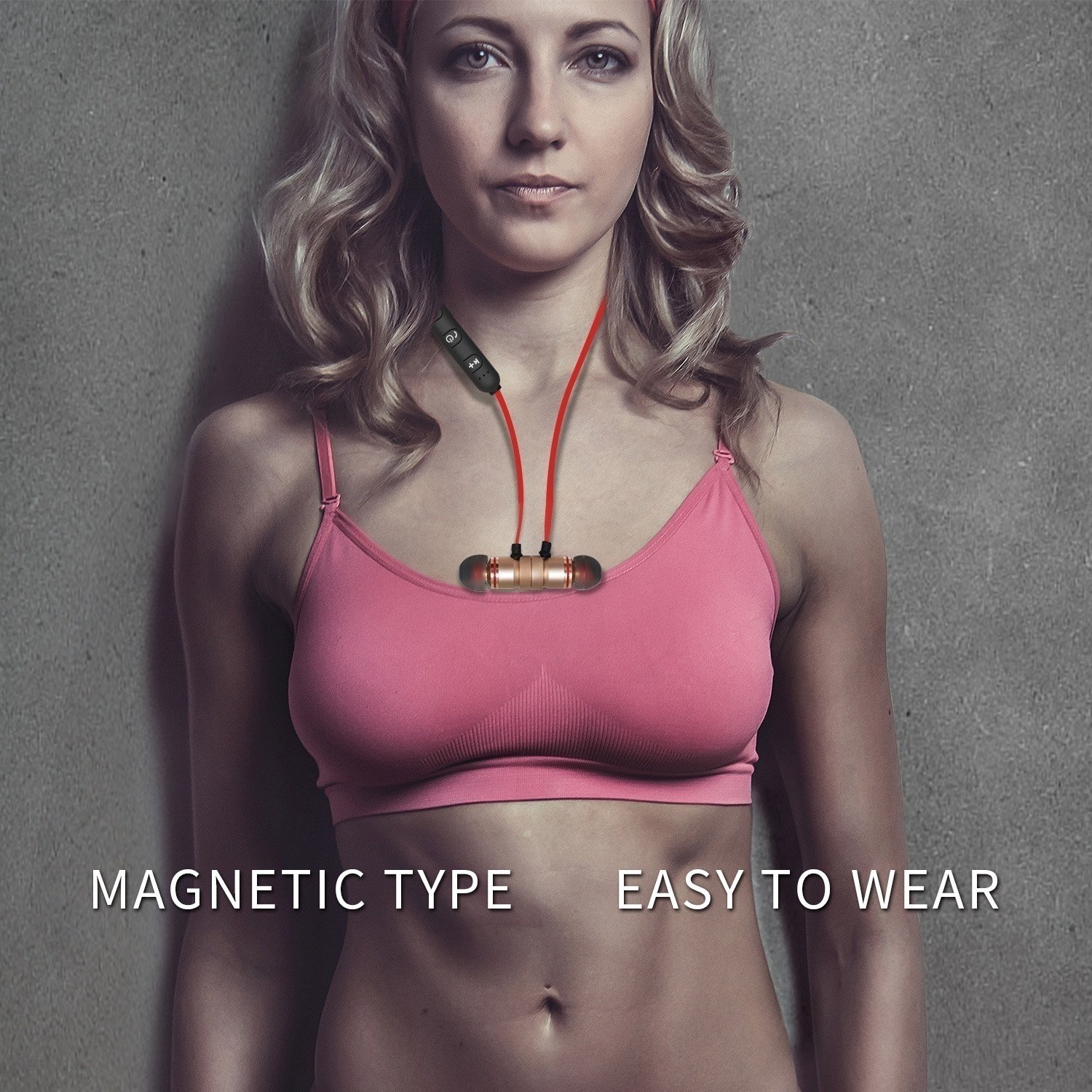 Onbio Sport Wireless Bluetooth Headset With Mic&LED General Stereo In-Ear Earphones Earbuds Handsfree Headphone (Black)