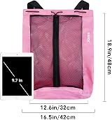 WANDF Mesh Drawstring Swim Backpack Beach Bag Large Capacity 32 x 48 cm view 8
