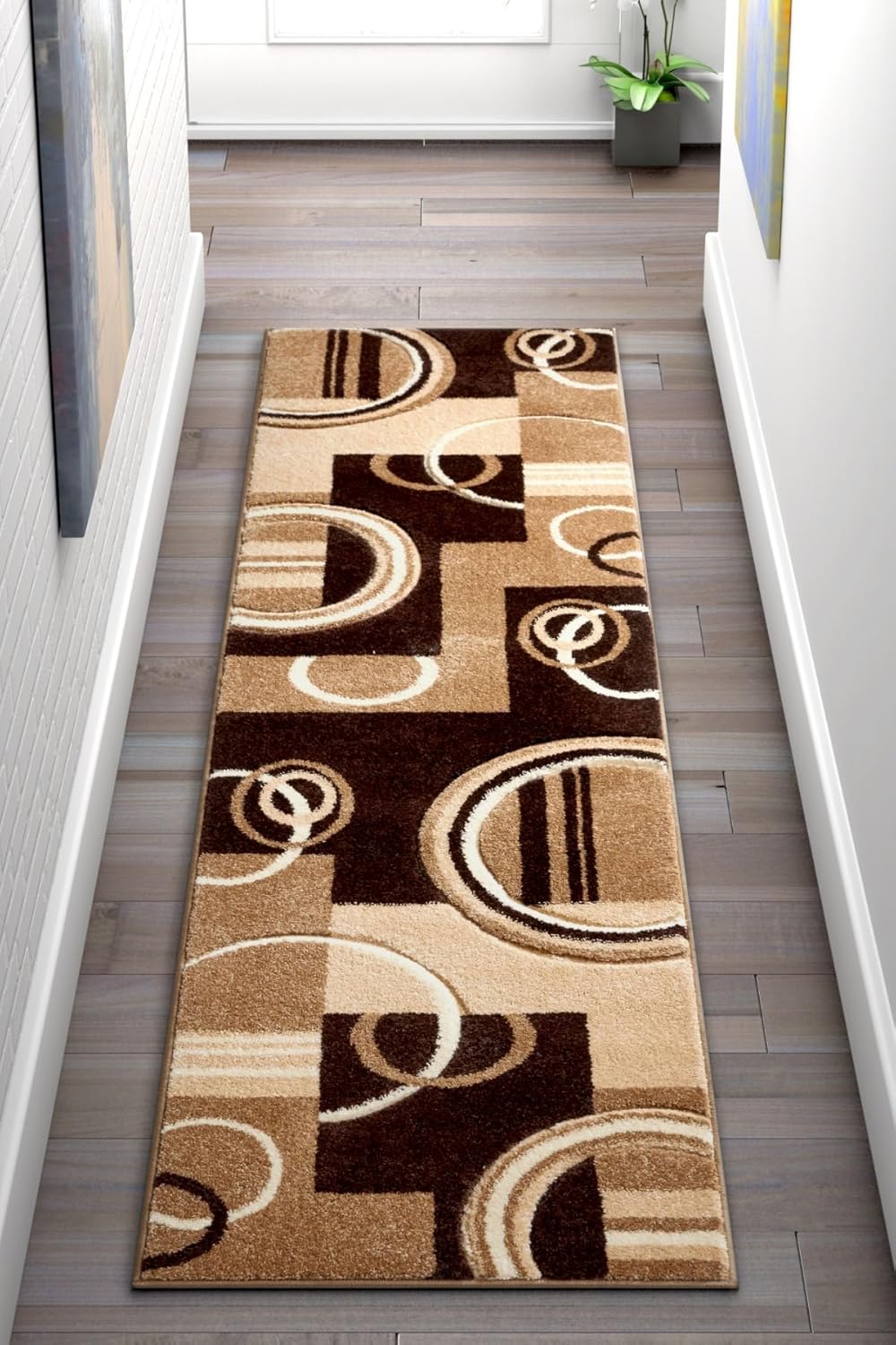 Best Cream, Teal And Brown Table Runner