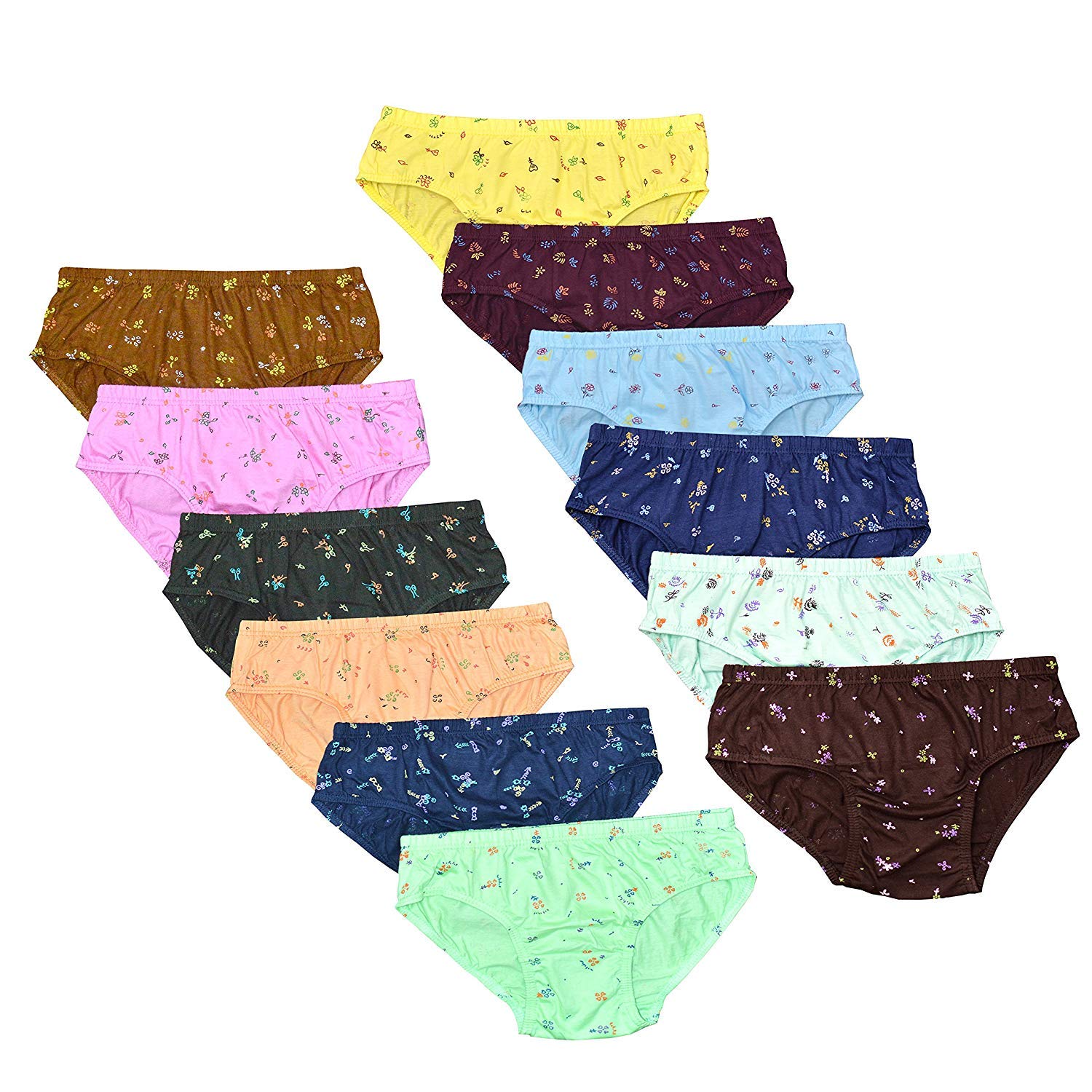Buy HomeBliss Women's Cotton Printed Panties Pack of 12 (Medium) at