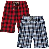HiddenValor Big Boys Woven Cotton Pajamas Shorts, Pull On Lounge Shorts with Pockets