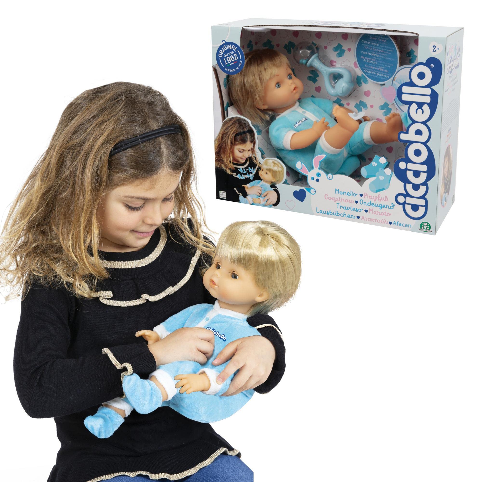 Cicciobello - Brat Doll that kicks like a real child, laughs and makes verses, 30 cm, for girls from 3 years of age, CCB62000, Precious Games