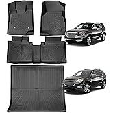 MOOREVER TPE Floor Mats & Cargo Liner for 2012-2017 Chevy Chevrolet Equinox/GMC Terrain, All-Weather Heavy Duty Non-Slip Car Trunk Mats, Front & Rear, Odorless Eco-Friendly Full Set Mats
