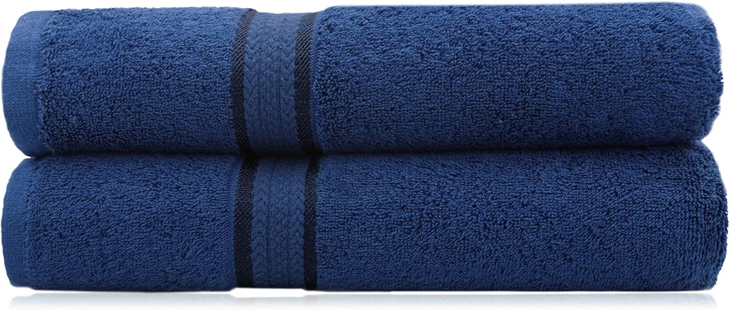 COTTON CRAFT Ultra Soft Luxury Set of 2 Ringspun Cotton Bath Sheets, 580GSM, Heavyweight, 35 inch x 70 inch, Night Sky: Kitchen & Dining