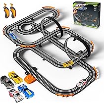 Car Track Set | Slot Car Race Track Sets With 4 High-Speed Slot Cars Battery Or Electric Car Tr