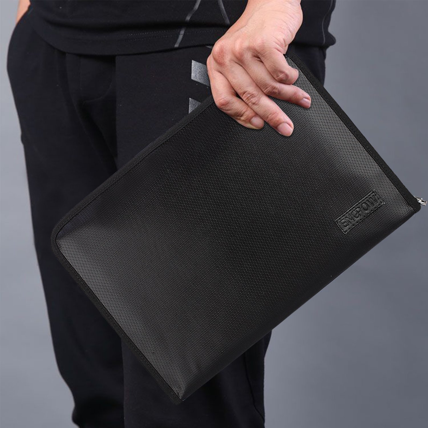 Fireproof File Folder Fireproof Fire and Water Resistant Money Document Bag with A4 Size 12 Pockets Zipper Closure Non-Itchy Silicone Coated Portable Filing Organizer Pouch(14.3\' x9.8\')