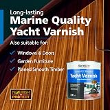 Barrettine Yacht Varnish Clear Gloss 1L Wood Varnish Interior Exterior UV view 6