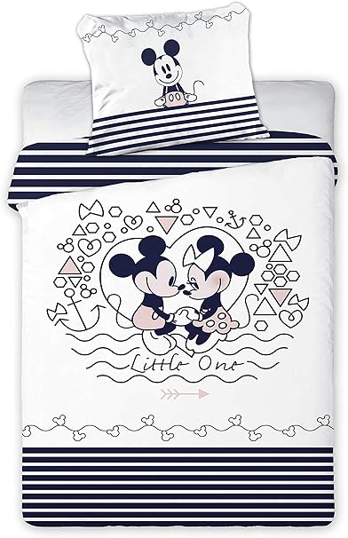 Parure De Lit Bebe Mickey Et Minnie Disney Housse De Couette 100 X 140 Cm Taie 40 X 60 Cm Amazon Fr Cuisine Maison