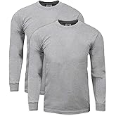 Shaka Wear Men's Cotton T-Shirt – Max Heavyweight 7 Ounce Long Sleeve Crew Neck Plain Tee Top Tshirts Regular Big Tall Size