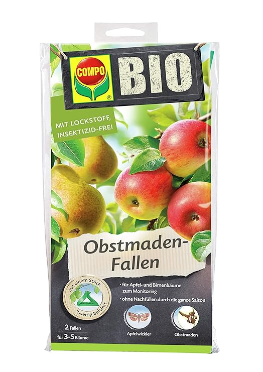COMPO BIO Obstmaden-Fallen, inkl. Bindedrähte, Mit Lockstoff, Insektizid-frei, 2 Stück