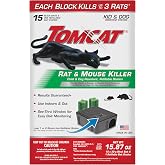 Tomcat Rat &amp; Mouse Killer, Child &amp; Dog Resistant, Refillable Station | Tamper-Resistant Indoor/Outdoor Bait Station with Clear Monitoring Window, 1 Station and 15 Bait Blocks