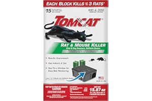 Tomcat Rat & Mouse Killer Child & Dog Resistant, Refillable Station for Indoor and Outdoor, 1 Station and 15 Poison Refills