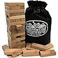 Matty's Toy Stop Wooden Tower Deluxe Stacking Game with Exclusive Storage Bag