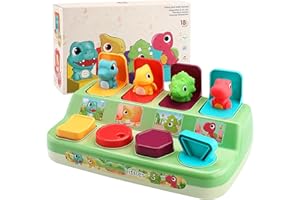 Aiqi Interactive Pop Animal Up Pals Baby Toy,Cause and Effect Toy,Early Learning Infant Toy for Sorting Colors,Montessori Developmental Activity Toy for Babies,Toddlers,Boys and Girls 9 12 18+ Months