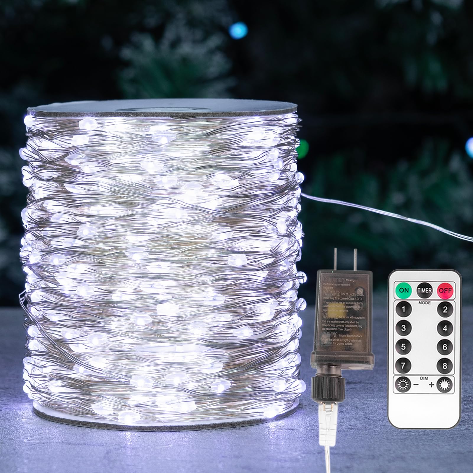 Photo 1 of ***MISSING PARTS***
ZELUXDOT Fairy Lights Plug in,400FT 1200LEDs Waterproof Led String Lights,8 Modes Remote Twinkle Light for Outdoor Indoor Christmas Wedding Birthday Garden Party Decorations,Silver Wire,Cool White