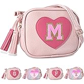 UIXIZQ Personalized Toddler Purse for Girls 2–10, Cute Little Girl Purse & Kids Wallet, Small Initial Shoulder Crossbody Bag, Birthday & Christmas Gift for Daughter(Pink,M)