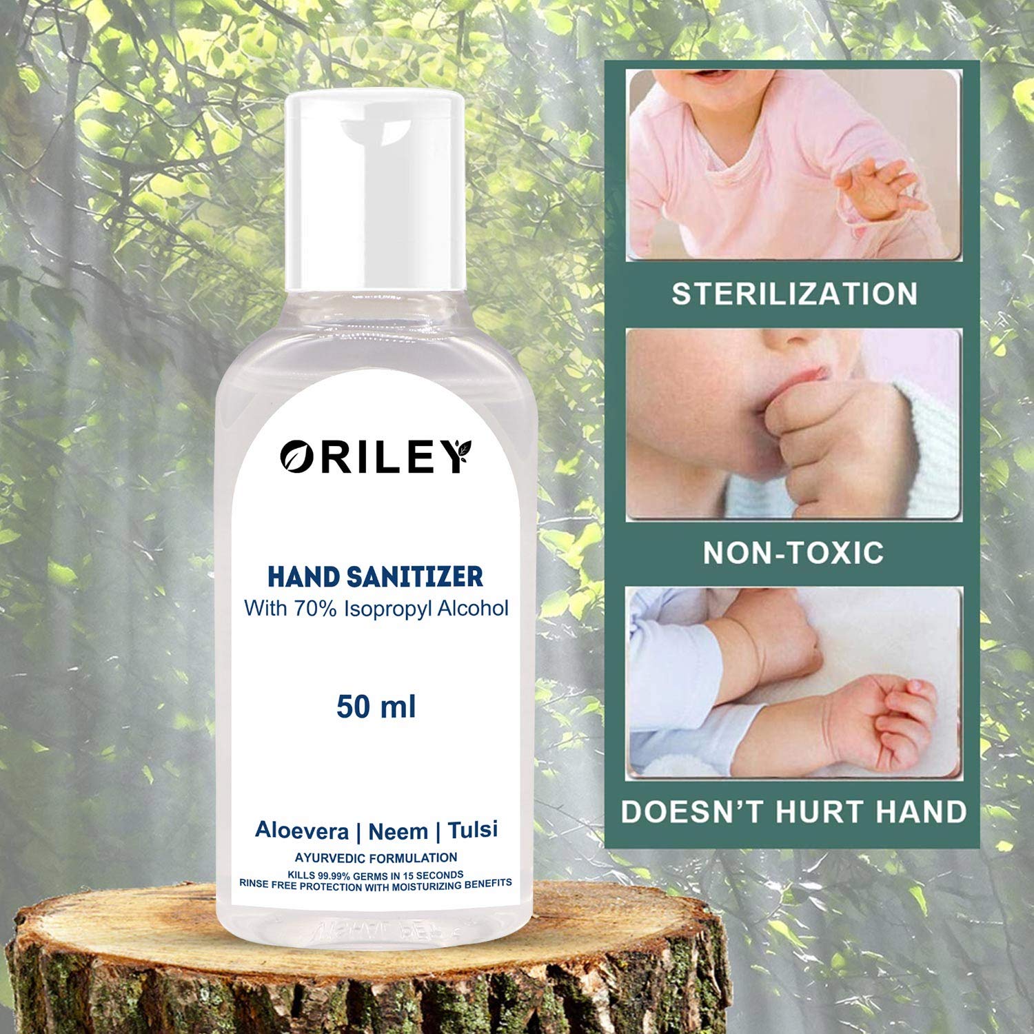 Oriley Waterless Advanced Hand Sanitizer 70 Isopropyl Alcohol Gel Based Instant Germ Protection Sanitizing Gel Rinse Free Palm Cleaner Handrub 50ml Amazon In Industrial Scientific