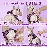 rabbitgoo Cat Harness and Lead Set XS Purple Reflective Escape Proof view 8