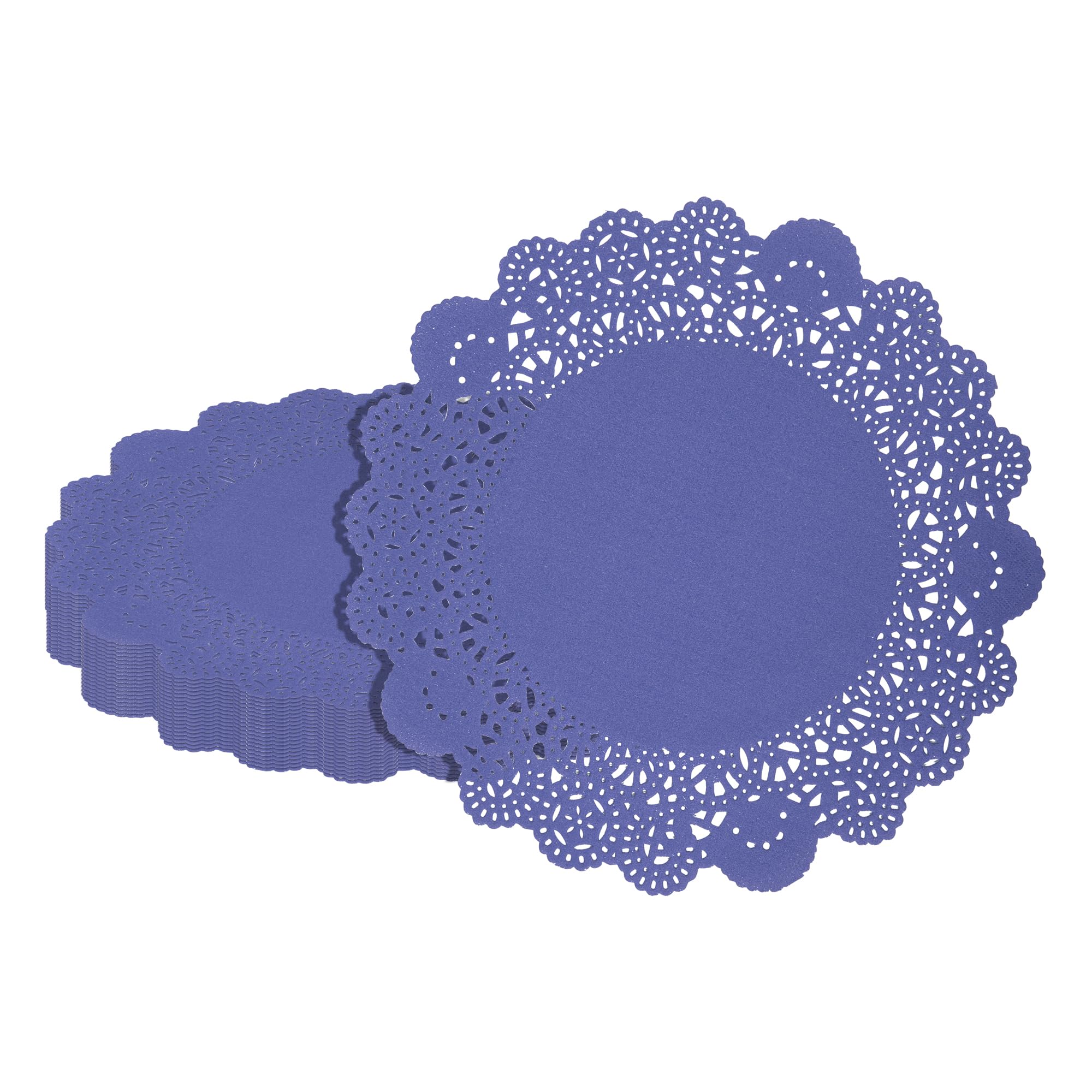 Restaurantware-Pastry Tek 8 x 8 Inch Paper Lace Doilies, 4000 Round Disposable Table Doilies – Elegant Lace Finish, Long Lasting, Purple Paper Lace Doilies, for Pastries, Cupcakes, Desserts
